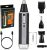 Nose and Ear Trimmer for Men, Rechargeable Nose Shaver Professional 4 in 1 Men Trimmer for Beard, Nose Hair, Facial Hair Painless Waterproof & Dual Edge Blades Men Shaving Kit