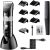 Hatteker Professional Hair Clipper Cordless Clippers Hair Trimmer Beard Shaver Electric Haircut Kit Ceramic Blade Waterproof Rechargeable Battery LED Display for Men and Family Use