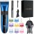 BarberBoss Cordless Self-Sharpening Beard & Hair Trimmer – Waterproof with Ceramic Blades, LED Display, Fast Charging, and 8 Color Comb Attachments QR-2082