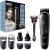 Braun 8-In-1 All-In-One Trimmer Series 5, Male Grooming Kit With Beard Trimmer, Hair Clippers, Ear & Nose Trimmer & Gillette Razor, 6 Attachments, Gifts For Men, UK 2 Pin Plug, MGK5260, Black/Grey