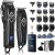 GLAKER Professional Hair Clippers Men + T-Blade Trimmer Kit, Cordless Barber Clippers Hair Cutting Kit Beard Trimmer for Men Women Kids, Fading Clippers with 18PCS Guards